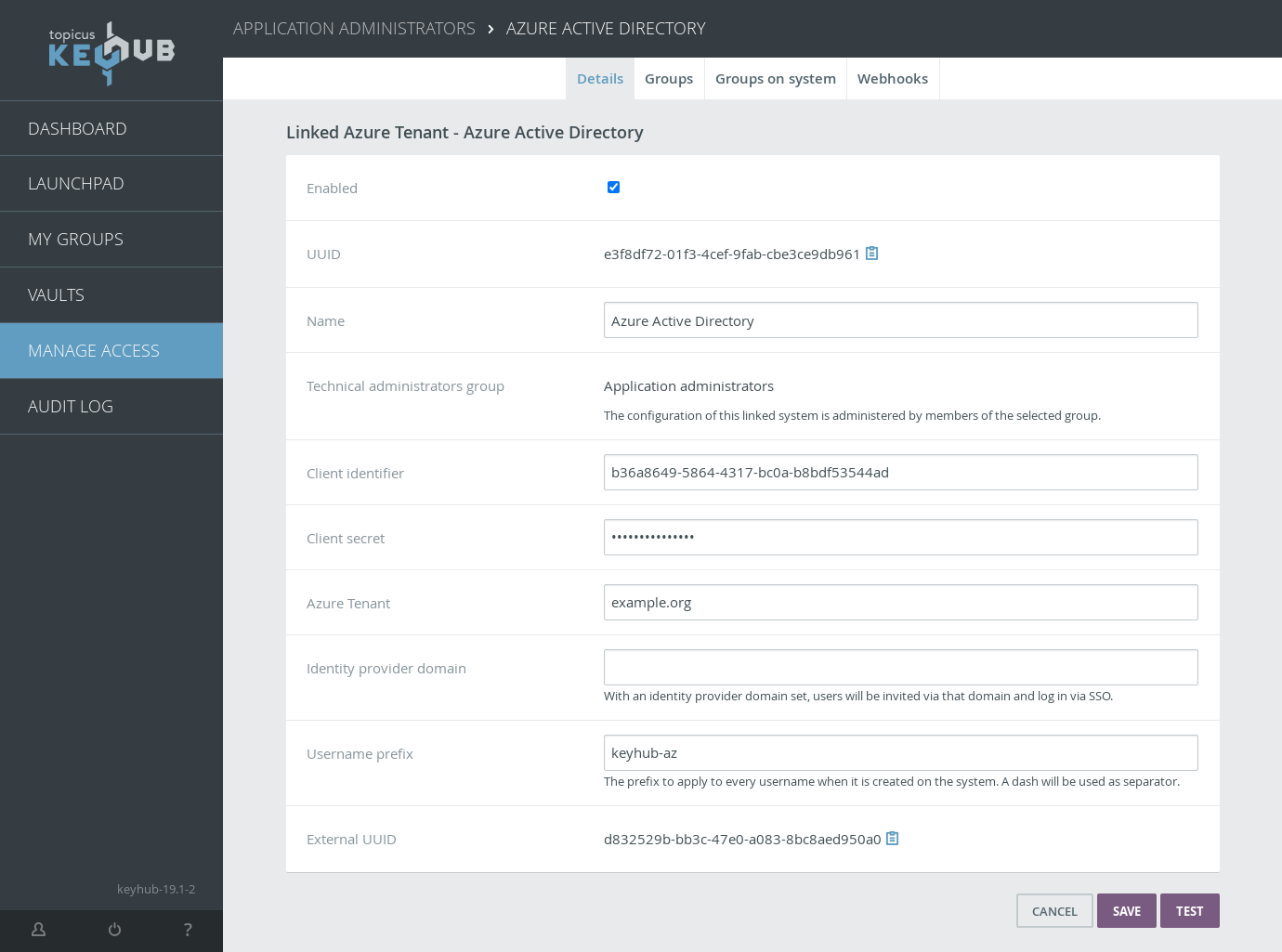 Provisioned Azure tenant