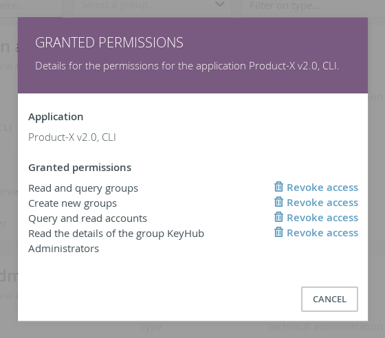 granted permissions to applications