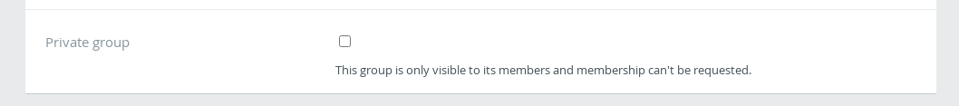 Groupmanagers can mark their group as private 